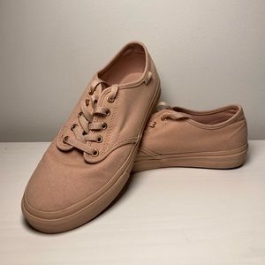 Vans Womens Pink rose gold Canvas Skate Shoes Lace Up Low Top Size 11 #721356